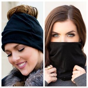 Ponytail Beanie & Face Mask Convertible Jersey